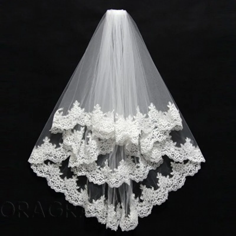 

Doragrace Wedding Veil Two Layers Tulle White Ivory Bridal Bride Accessories Short Women Veils With Comb