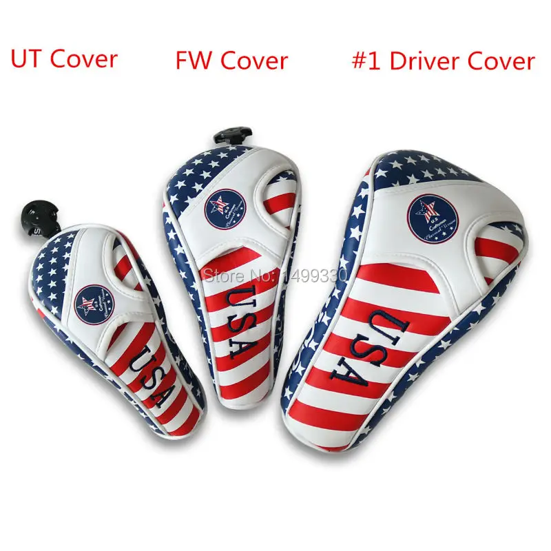 Головные уборы для гольфа из искусственной кожи с флагом США Craftsman|head cover|leather golf