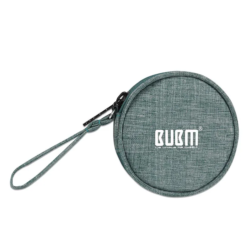 BUBM чехол для переноски наушников держатель сумка для хранения USB гаджет органайзер для наушников Мини-чехол для наушников, Airpods, кабель, usb-накопитель - Цвет: Round Green