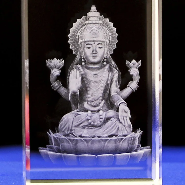 Индийская кристаллическая лазерная 3D внутренняя статуя Vishnu K9 скульптура