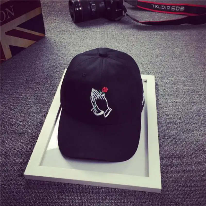 COKK Snapback Dad Hats For Women Rose In Hands Embroidery Baseball Cap Men Bone Casquette Sun Visor Hat Polo Cap Hip Hop Kpop