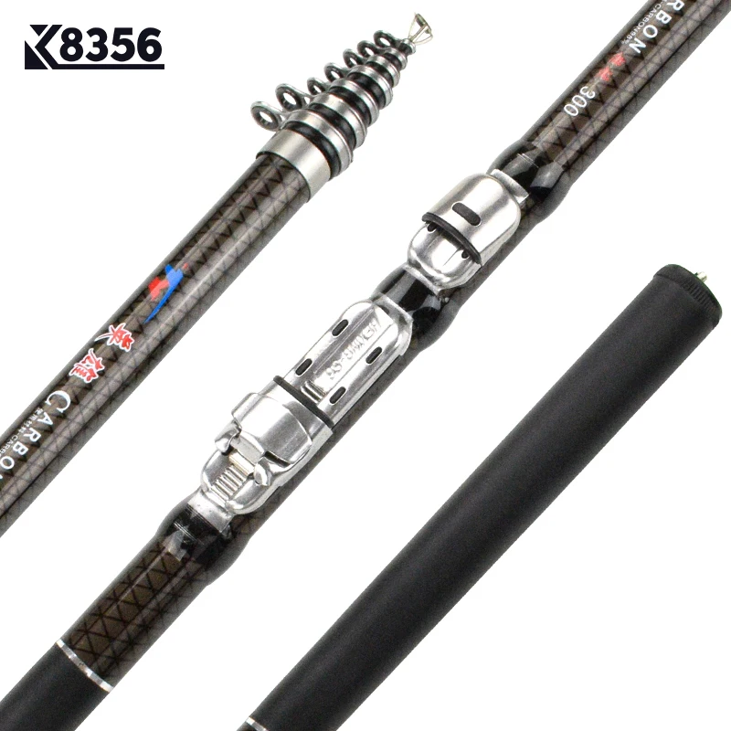 

K8356 30T Carbon Spinning Telescopic Rock Fishing Rod 1.8/2.1/2.4/2.7/3.0/3.6M MH Power Carp Feeder Rod High Quality Hand Pole
