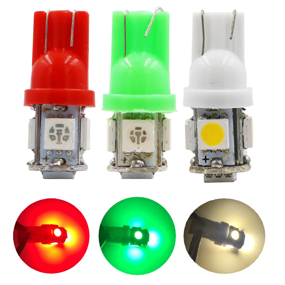 YSY 200 шт T10 синий красный белый интерьер светодиодные 5SMD 5050 авто Led194 168 W5W