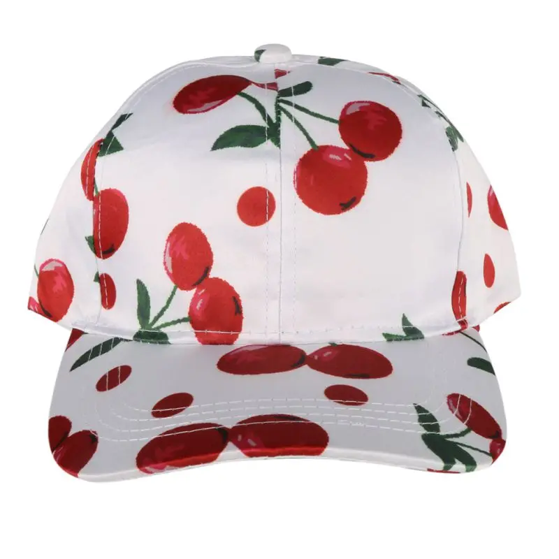 

2017 Cotton Cherry Print Hats Hiking Caps Adjustable Hip-Hop Runing Cap Men Women