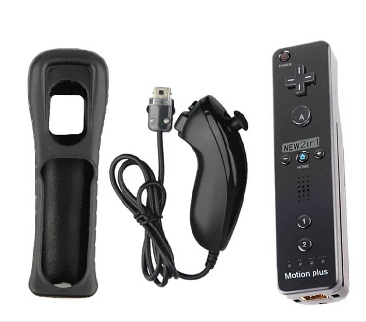 

2 in 1 Wireless GamePad Remote Controller built in Motion Plus + Nunchuck For Nintendo Wii Controller Joystick