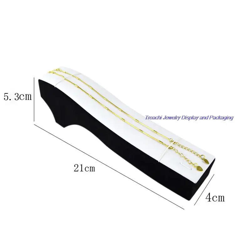 Подставка для ювелирных украшений башня черный и белый ножной браслет стенд дизайн обуви деревянный браслет цепи дисплей рампы стенд 21*4*5,3