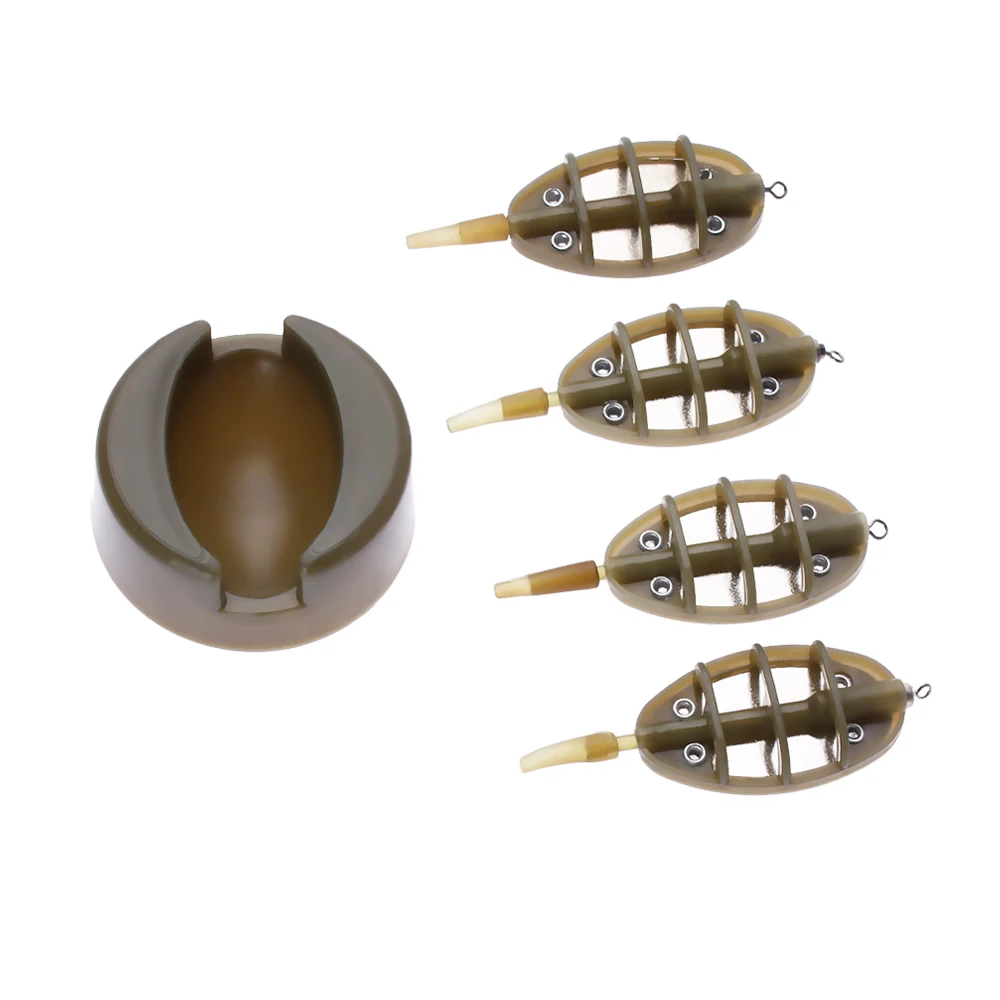 

4 PCs Fishing Bait Basket Fishing Accessories Inline Method Feeder Feeder Mould Set Fishing Lure Set Carp Feeder Mould Set
