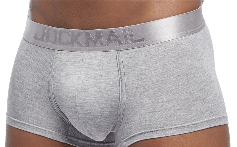 JOCKMAIL, фирменные боксеры, мужское нижнее белье, Модальные дышащие трусы, боксеры, мужские сексуальные u-образные выпуклые трусы, cuecas, боксеры для геев, нижнее белье - Цвет: Серый