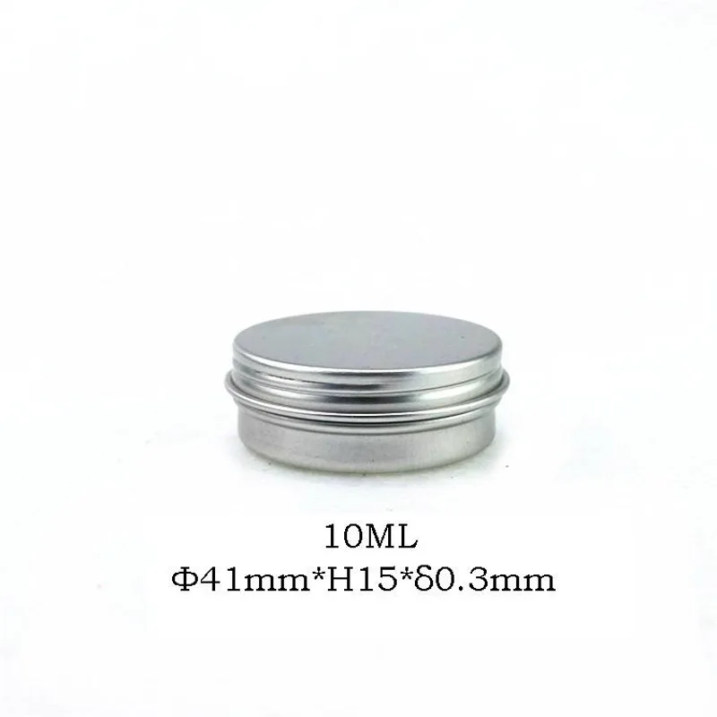 100PCS/LOT Free shipping 10ml 41*15mm aluminium jars cream jars with screw lid 10g aluminum tins, aluminum lip balm container