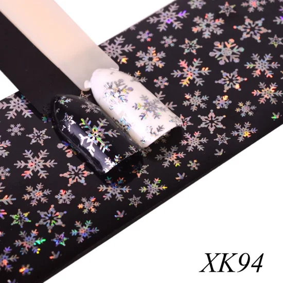 XK94 Полная красота 100x4 см Рождественский узор для наклейки на ногти 3D Снежинка звезда лазер Блестящий Рождественский дизайн ногтей Переводные фольги CHXK94-97 - Цвет: XK94