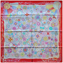 HuaJun 2 магазин | японская девушка серия "Цветы и круги" 90 Шелковый платок натуральный шелк саржа ручной работы обжимной - Цвет: Многоцветный