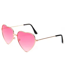 Солнцезащитные очки Love Heart, женские розовые солнцезащитные очки,, летние очки, металлическая оправа, градиентные солнцезащитные очки, вечерние очки для женщин, UV400
