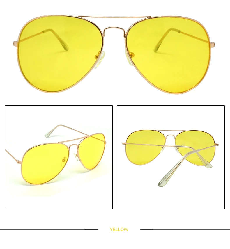 MINIMUM Clear Pink Sunglasses Women Men Ocean Transparent Sun Glasses Candy Color Eyewear Pilot Toad Yellow Lens Glasses Anti-UV1 (14)