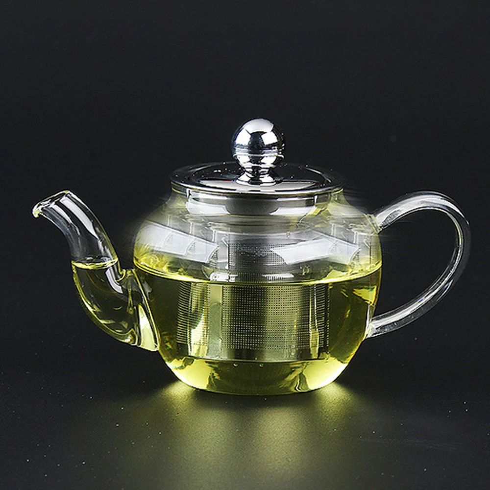 Маленький Маленький термостойкий стеклянный чайник объемом 170 мл с ситечком из нержавеющей стали, посуда для ежедневных напитков, чайник, чайник, фильтр