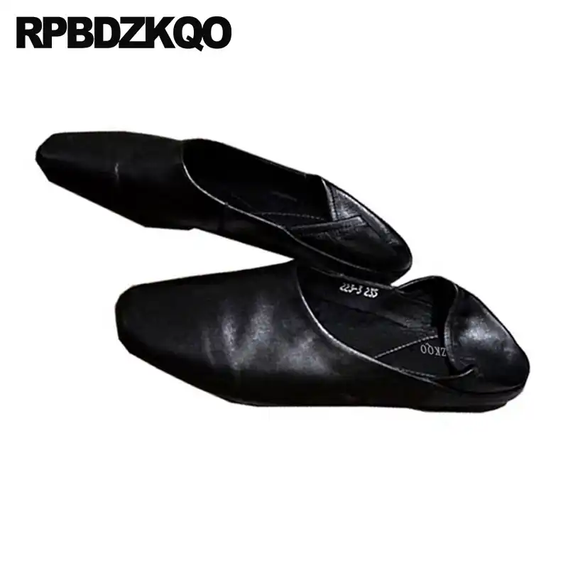 Slippers Chinese Comfortable Foldable Ballet Flats Designer Square