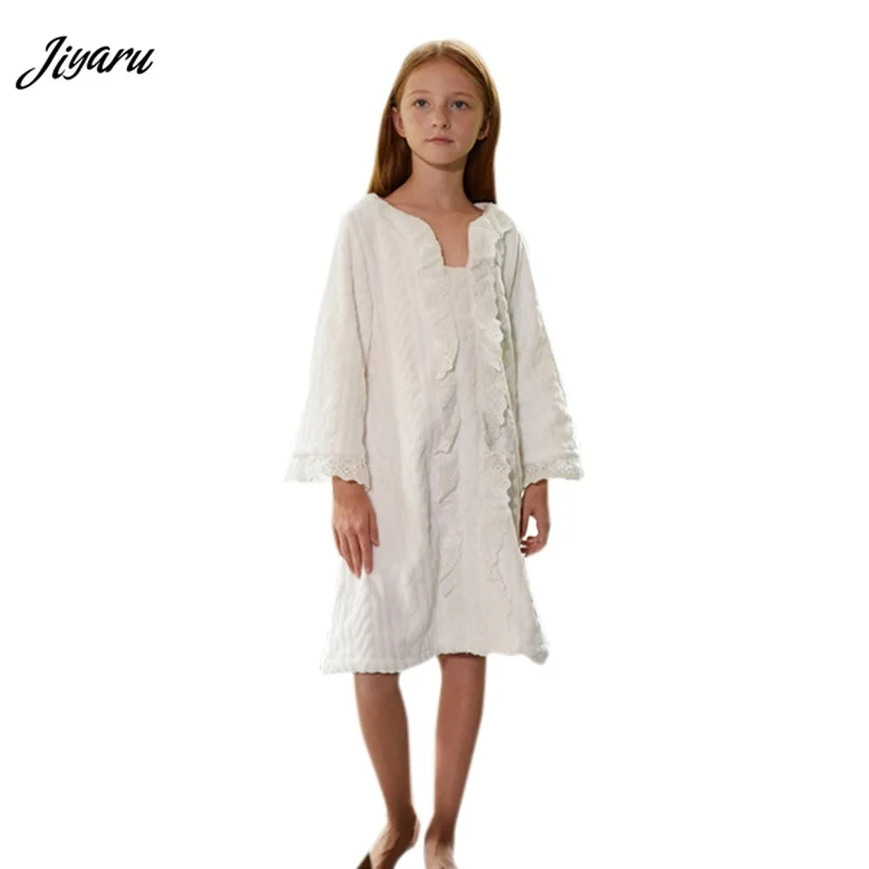 

Fashion Children's Pajamas Dress Baby Girls Lace Robes Casual Bath Skirt for Girls Sleepwear Baby Girl Clothes Kids Bath Robes