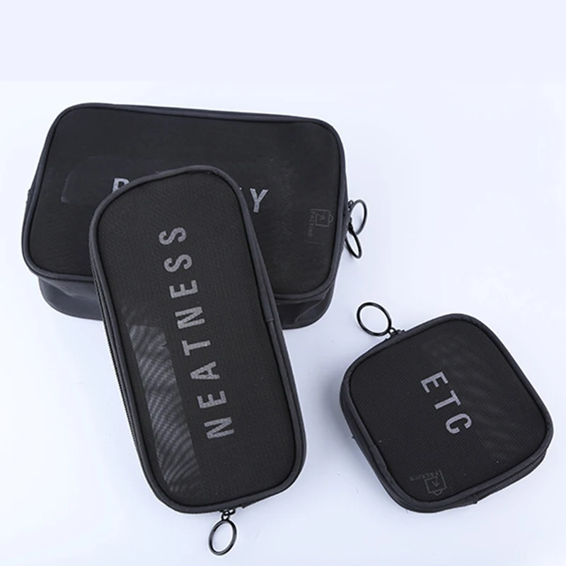 المكياج حقيبة السفر للماء مجموعات أدوات الزينة حجم المحمولة حقيبة التخزين التجميل حقيبة السيدات شاش شفاف غسل حقيبة Neceser