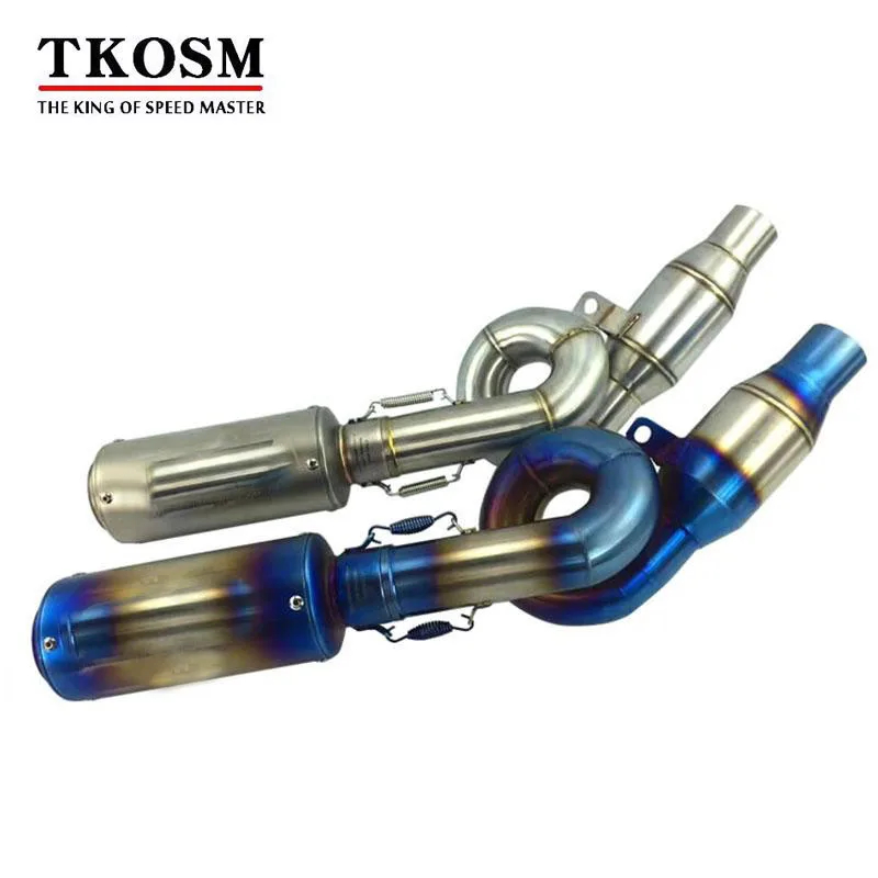 

TKOSM Laser SC Motorcycle Z800 Exhaust System Stainless Steel Motorbike Muffler and Middle Pipe Escape for Kawasaki Z800