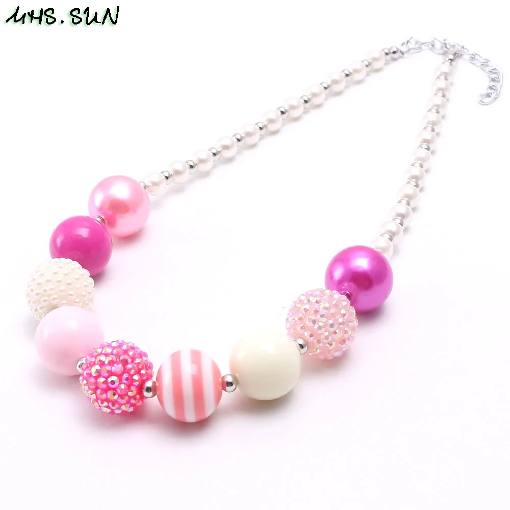 Pink Chunky Bead Necklace Wholesale Wholesale Kids Necklace