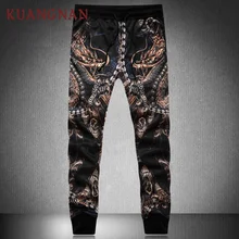 KUANGNAN, китайский стиль, с принтом дракона, Мужские штаны, для бега, Японская уличная одежда, для бега, Мужские штаны, хип-хоп брюки, мужские штаны, новинка