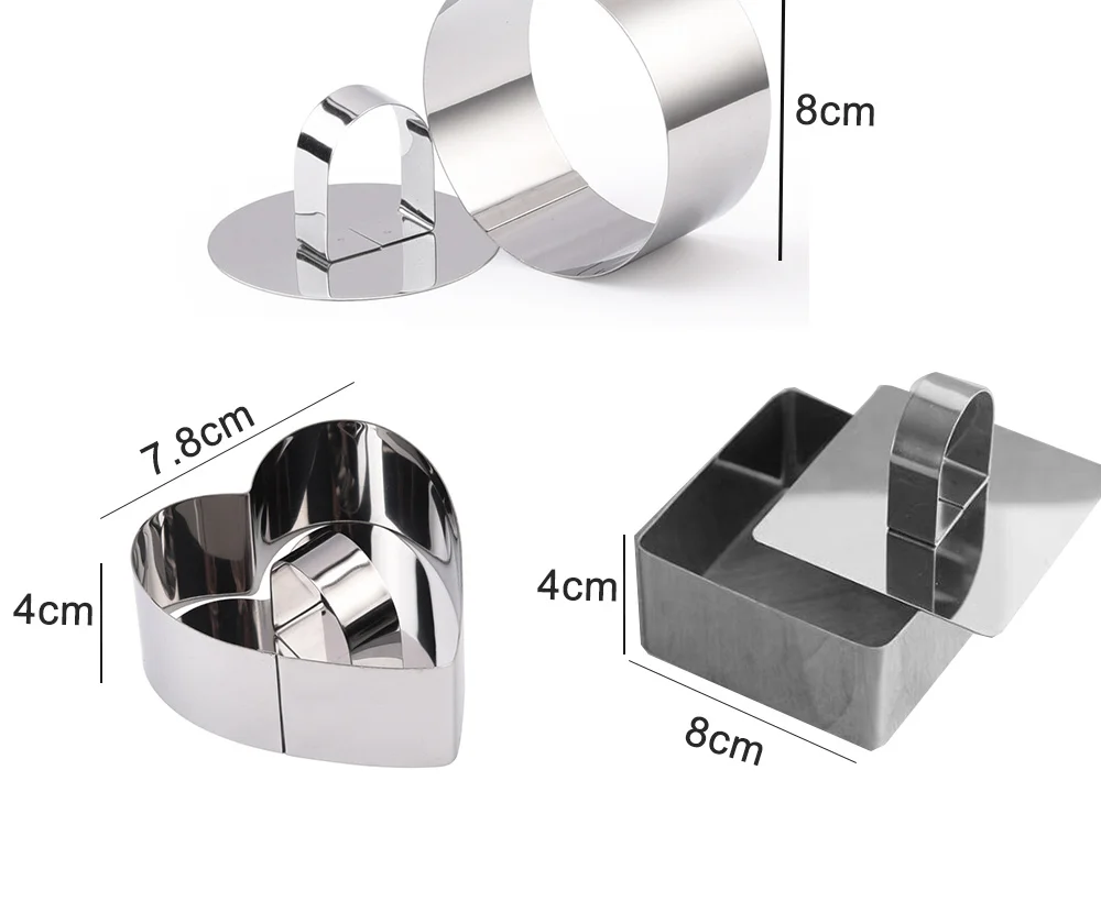 Инструменты для торта из нержавеющей стали муссы для торта резаки для форм торта кольцо для муссов и десертов формочка с толкателем подъемника кулинарные кольца 277
