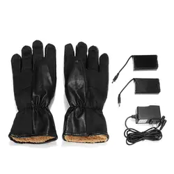 Зимние перчатки с подогревом из искусственной кожи Для женщин Для мужчин Перезаряжаемые 3000 mAh Батарея Отопление варежки теплый внутренний