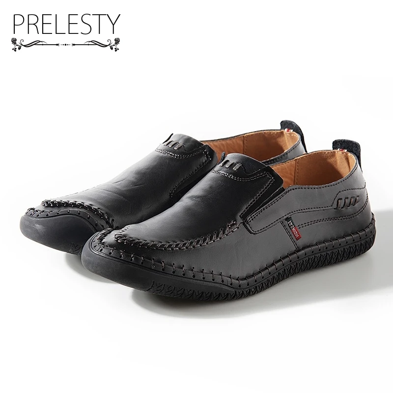 Prelesty Handmade Men Cuasual Shoes Slip on Daily Work Dad