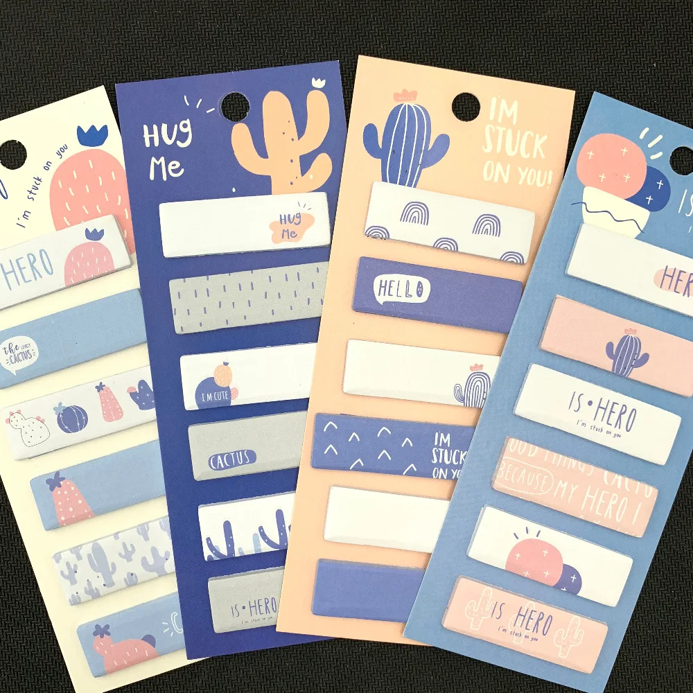 1 упаковка Kawaii Cactus Love Memo Pads Marker сообщений Sticky Notes Decor School Office Supply