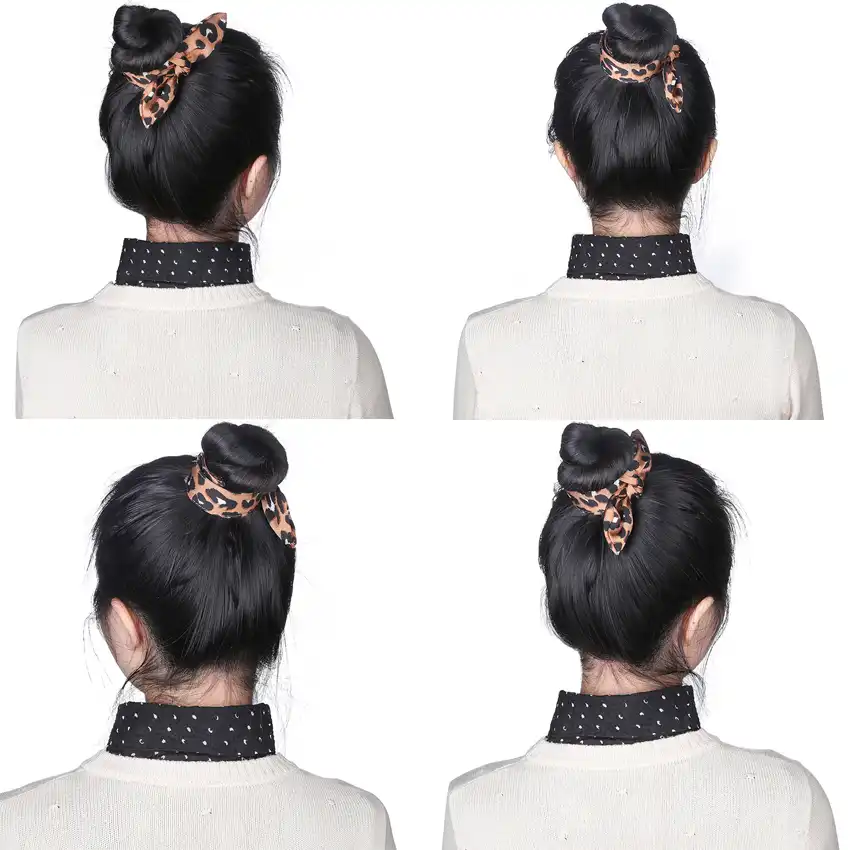 Donut Bun Maker New Hair Bun Making Styling Leopard Rabbit Ears