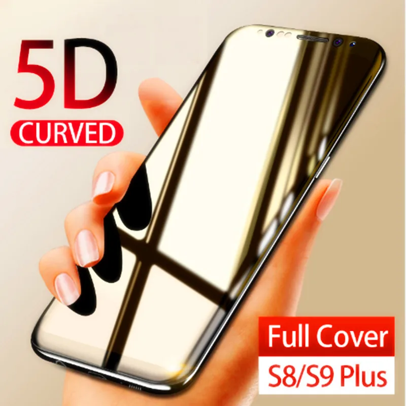 

Protective Glass on the For Samsung Galaxy S9 S9Plus Tempered Screen Protector 5D Curved Edge S9 S8 Glass