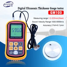 GM100 Digital LCD display Ultrasonic Thickness Gauge Metal Testering Measuring Instruments 1 2 to 200MM Sound