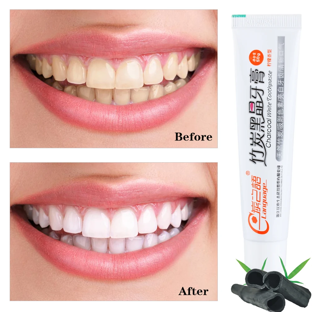 50g Bamboo Charcoal Kids Adult Black Toothpaste Teeth Whitening
