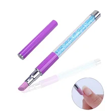 GJ0066 تصميم جديد 1 قطعة حجر الكوارتز المهنية الدعك باديكير للبشرة المحيطة بالأظافر القلم مع مقبض حجر الراين أدوات العناية مانيكير المعادن(China)