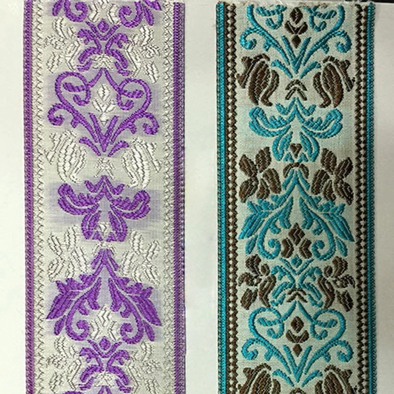 

purple Green Embroidery Tape of Bed Cover Rim Pillow Rim quilt of Cover Edge of Curtain Edge Curtain Flame Home textile Art