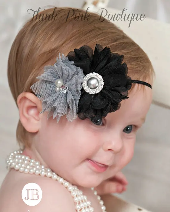 

Wholesale 2017 New Design Chiffon Flower Baby Headband With Mesh Flower Pearl Rhinestone Button Girl Headband Hair Accessories