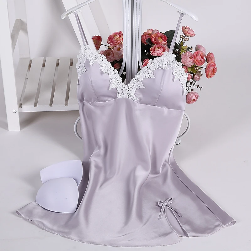 grey silk like nighdress (1)