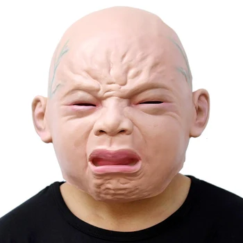 

Funny Halloween Scary Props Party Cosplay Latex Crying Weeping Crying Baby Full Face Mask Halloween Party Mask For Women Men