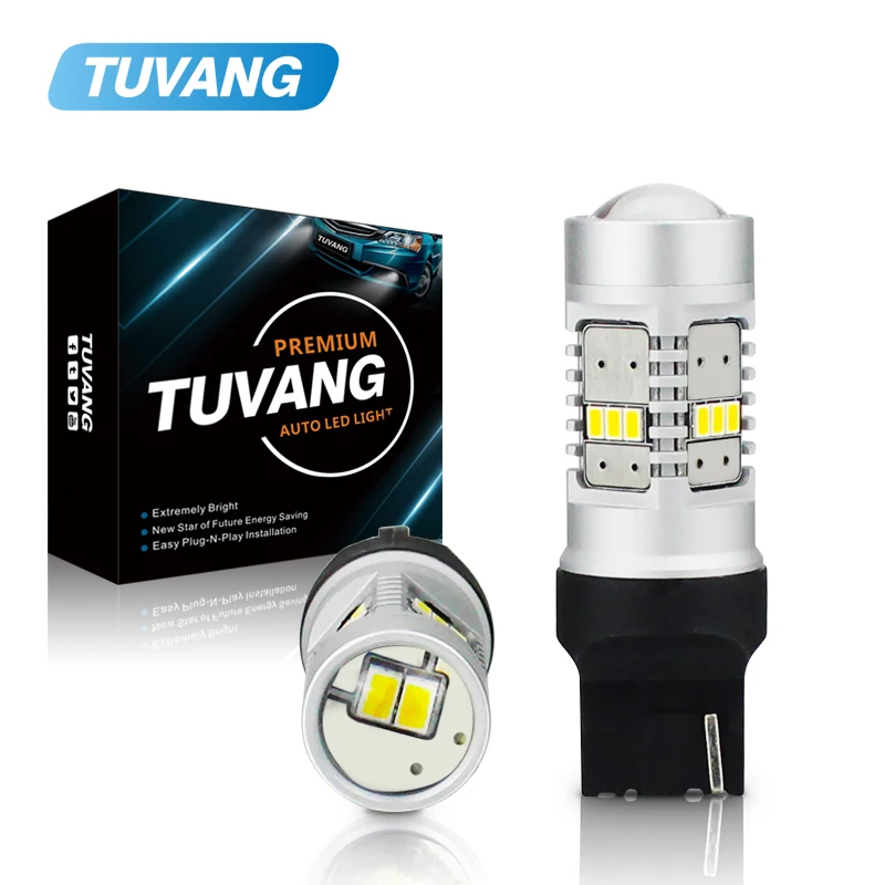 2 шт. светодиодный Автомобильные светодиодные лампы T20 7440 W21W WY21W 14SMD 3020 4300K 12