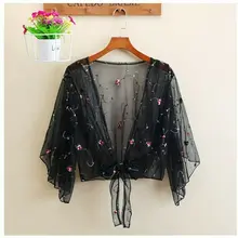 Женский пляжный купальный костюм с длинным рукавом, Цветочный Топ, кардиган, тонкое пальто, повседневные, вечерние, верхняя одежда, блузка, накидка