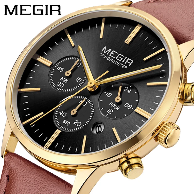 

MEGIR Date Chronograph Women Watch Top Luxury Brand Lover Female Clock New Elegant Classic Lady Watches Dress Business Clock Box