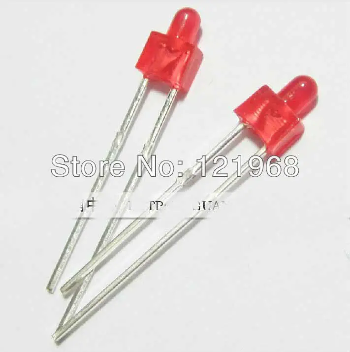 

Factory wholesale Red color diffused 2MM LED 2.0-2.2V 625-630NM(nipple dip led)