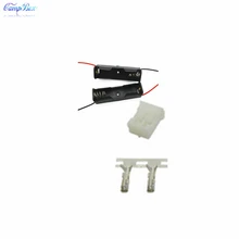 50Pcs 1xAA Battery Case Holder Socket Wire Junction Boxes With Wires, PH 2.0 Header and Crimps