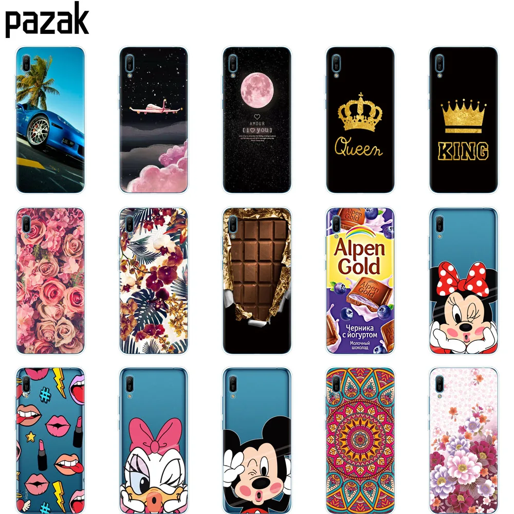 هواوي y6 2019 حالة هواوي Y6 2019 سيليكون غطاء من البولي يوريثان الحراري لينة الهاتف حافظة لهاتف Huawei Y6 2019 MRD-LX1 MRD-LX1F Y 6 برو Y6Prime حالة