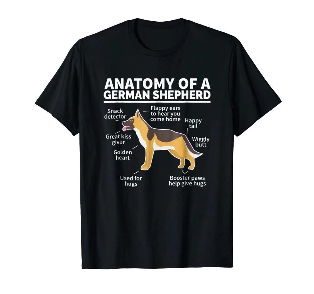 German Shepherd T Shirt, German Shepherd Anatomy Dog Gift 2019 New