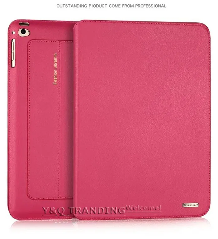 Ultrathin Cowhide Genuine Leather Case for Apple iPad Real Leather Business Stand Smart Cover for iPad (5)