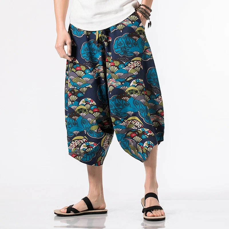 

New Hip Hop Baggy Cotton Linen Drawstring Harem Pants Men Women Plus Size Wide Leg Trousers New Boho Casual Pants Cross Pants