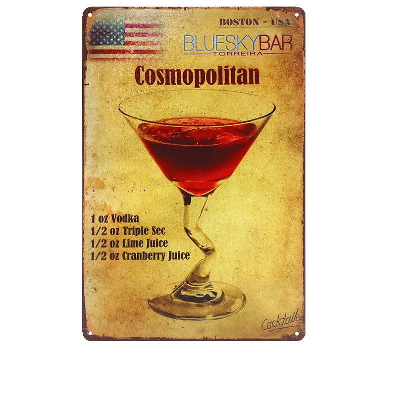 Mojito Martini водка винтажная металлическая жестяная вывеска для дома бара паба