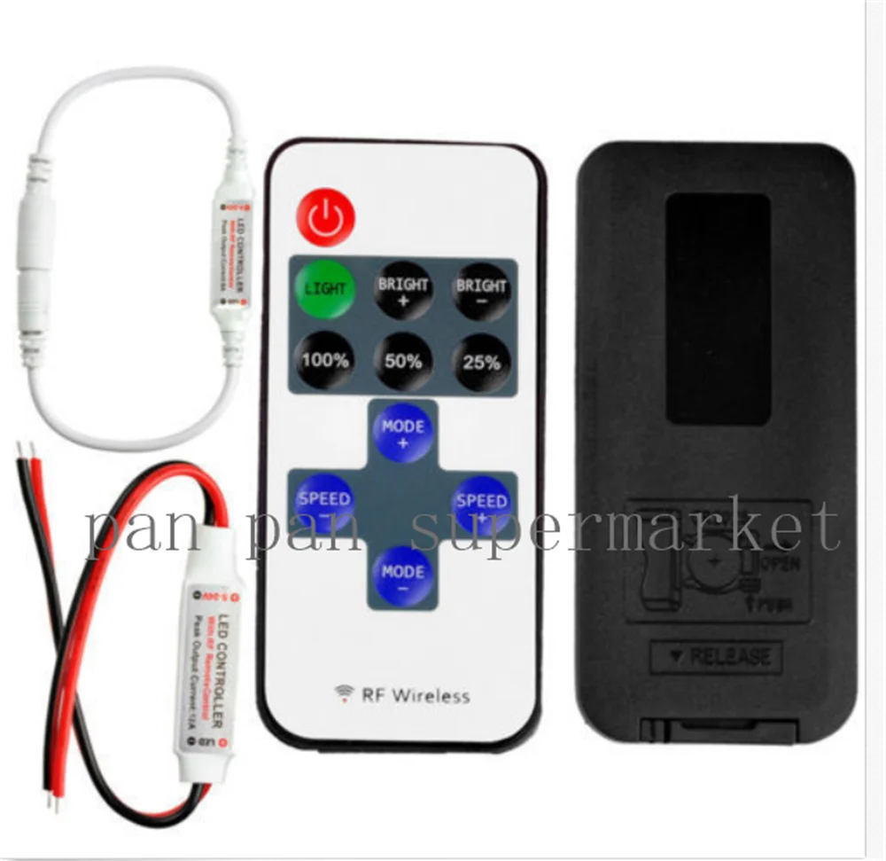 

DC 12-24V Mini LED Controller Dimmer For LED Strip 5050 3528 Wireless RF Remote