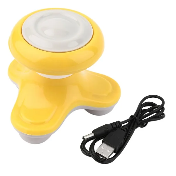 yellow Электрическая волновая Вибрация Массажер USB Батарея всего тела голова шеи Массаж ультра-компактный легкий портативный мини - Цвет: yellow