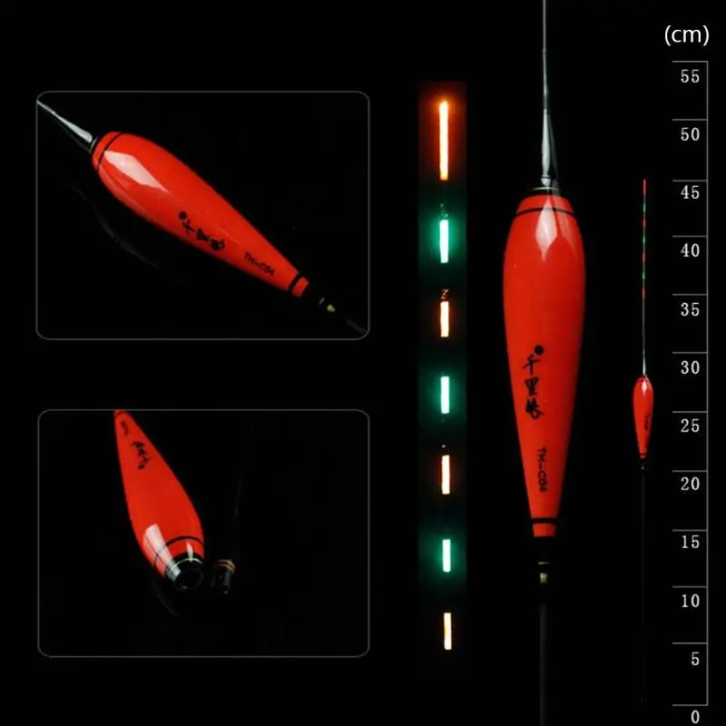 كبير الطفو الإلكترونية الصيد تعويم 450mm طوافة خشبية الكهربائية تعويم الصيد معالجة مضيئة تعويم بوبر دون البطارية